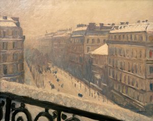 Boulevard Haussmann, snöeffekt av Gustave Caillebotte