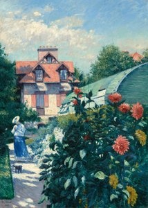 Dahlior, trädgården vid Petit Gennevilliers, 1893. av Gustave Caillebotte