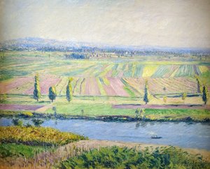 franska:  La Plaine de Gennevilliers Gennevilliers-slätten från Argenteuils kullar av Gustave Caillebotte