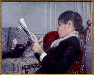 Interiör, läsaren Målning av Gustave Caillebotte (1848-1894) 1880 Sön. 0,75x0,6 m Privat samling av Gustave Caillebotte