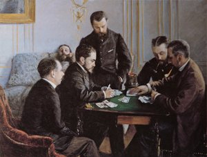 The Besigue Party, ca 1881. av Gustave Caillebotte