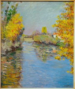 Seines lilla arm, en hösteffekt av Gustave Caillebotte