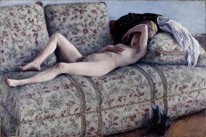 Naken på en soffa av Gustave Caillebotte