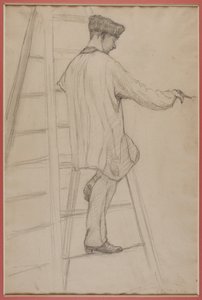 Studie för husmålare: En man på en stege av Gustave Caillebotte