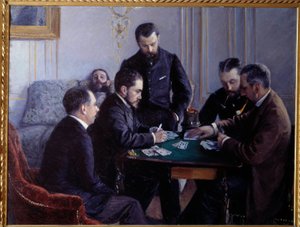 Den besigue delen. Målning av Gustave Caillebotte (1848-1894) av Gustave Caillebotte
