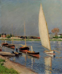 Segelbåtar på Seine vid Argenteuil av Gustave Caillebotte