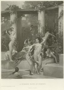 Ett sommarbad i Pompeji (gravyr)
