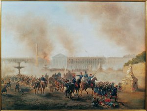 Kommunen: Slaget på Place de la Concorde ... (målning på duk)