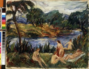 "Women at the river" (Women at the river) Målning av Gustave Colin (1829-1910) Olja på duk. Expressionism. Mikalojus Konstantinas Ciurlionis Fine Arts Museum, Kaunas, Litauen av Gustave Colin