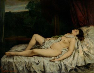 Sovande naken av Gustave Courbet