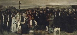 A Burial at Ornans En målning av mänskliga figurer, historien om en begravning i Ornans, 1849-1850 av Gustave Courbet