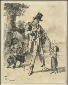 Allmosor från en tiggare i Ornans, 1868 av Gustave Courbet