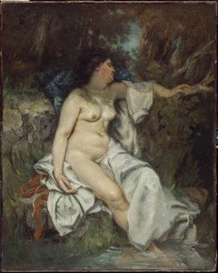 Bather sover vid en bäck, 1845 av Gustave Courbet