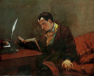 Charles Baudelaire, fransk poet (olja på duk) av Gustave Courbet