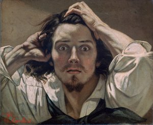 "Desperat, självporträtt", 1841 av Gustave Courbet