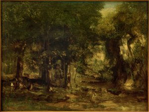 Hjortskjulet vid bäcken Plaisir-Fontaine av Gustave Courbet