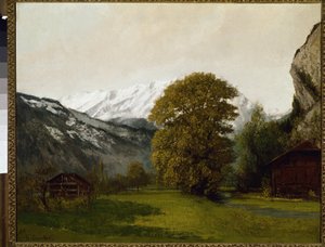 Landskap i Interlaken, Schweiz av Gustave Courbet