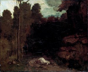 Landskap med en död häst, 1850-talet. av Gustave Courbet