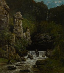 Landskap med ett vattenfall av Gustave Courbet