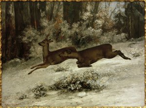 Le Change, ett hjortjaktsavsnitt i Franche-Comté av Gustave Courbet