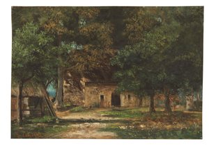 Moder Toutains trädgård i Honfleur, c.1859-61 av Gustave Courbet
