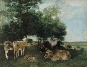 Sov under hösäsongen, Doubs Mountains av Gustave Courbet