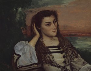 Reverie Porträtt av Gabrielle Borreau, 1862. av Gustave Courbet