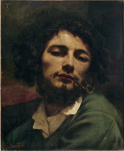 Självporträtt eller mannen med pipan Målning av Gustave Courbet av Gustave Courbet