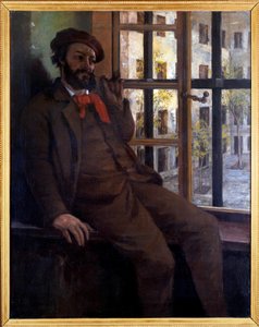 Självporträtt som Saint Pelagai (Olja på Channus av Gustave Courbet
