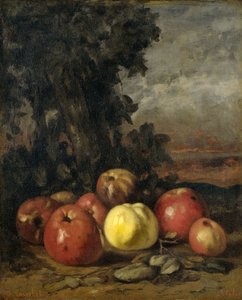 Stilleben med äpplen av Gustave Courbet