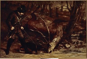 Den tyske jägaren (olja på duk av Gustave Courbet