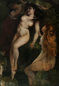 Tre badande kvinnor av Gustave Courbet