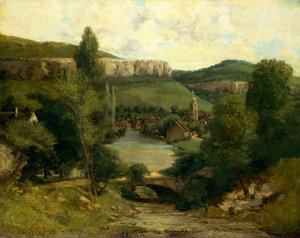 Utsikt över Ornans, troligen mitten av 1850-talet. av Gustave Courbet