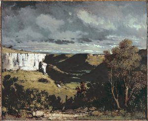 Utsikt över Louedalen vid stormigt väder Målning av Gustave Courbet (1819-1877) cirka 1849 Dim 54x65 cm Strasbourg, Musee des Beaux-Arts av Gustave Courbet
