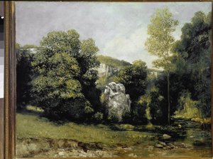 Utsikt över floden Breme (olja på duk av Gustave Courbet