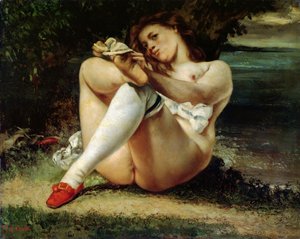 Kvinna i vita strumpor, ca 1861