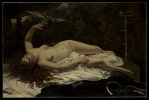 Kvinna med en papegoja av Gustave Courbet