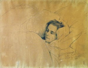 Maria Konstantinovna Bashkirtsevas död 1858-1884, 1884. av Gustave Courtois