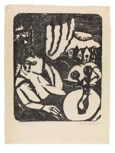 Nederländska: Interieur eller sittande kvinna vid fönstret av Gustave de Smet