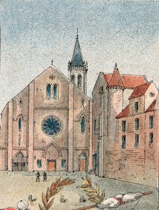 Utsikt över Abbey St Genevieve i Paris