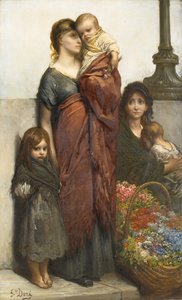 Blomsterförsäljare i London av Gustave Dore