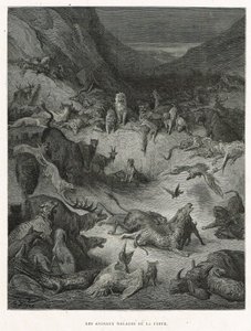 Djur som är sjuka av pesten av Gustave Dore