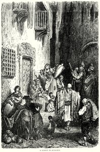 En gata i Albacete (gravyr) av Gustave Dore