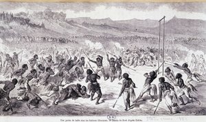Ett bollspel i Choctaws-indianerna - gravyr av Gustave Doré av Gustave Dore