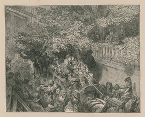 En fullsatt hästdragen tränare av Gustave Dore