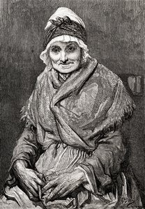 Efter en teckning gjord 1880 av Gustave Dore av hans sjuksköterska Francoise. Ur Gustave Dores liv och minnen, publicerad 1885. av Gustave Dore