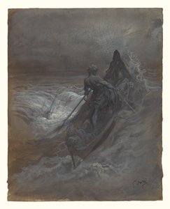 Efter skeppsbrottet - Design för en illustration av Coleridges The Rime of the Ancient Mariner av Gustave Dore