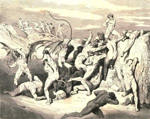 Ah! Hur de gjorde dem bundna vid den första randen!, c1890. av Gustave Dore