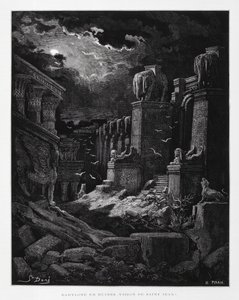 Babylon i ruiner (vision av Johannes Döparen), illustration från Dore-bibeln av Gustave Dore