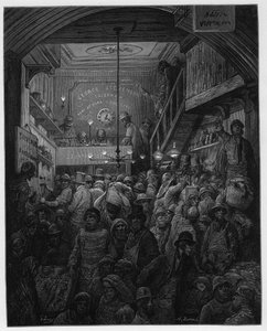 Billingsgate - Försäljning av fisk i gråten. Illustration för London av Louis Enault illustrerad av Gustave Dore av Gustave Dore